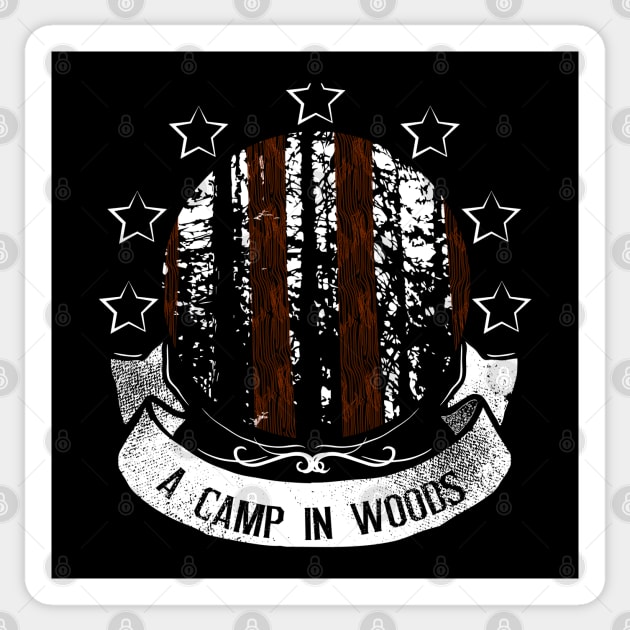 Camp in Woods Sticker by Dojaja